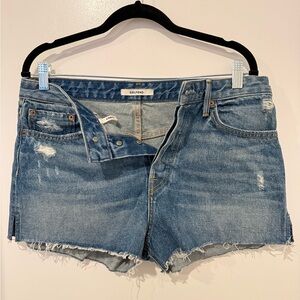 GRLFRND Distressed Blue Jean Shorts